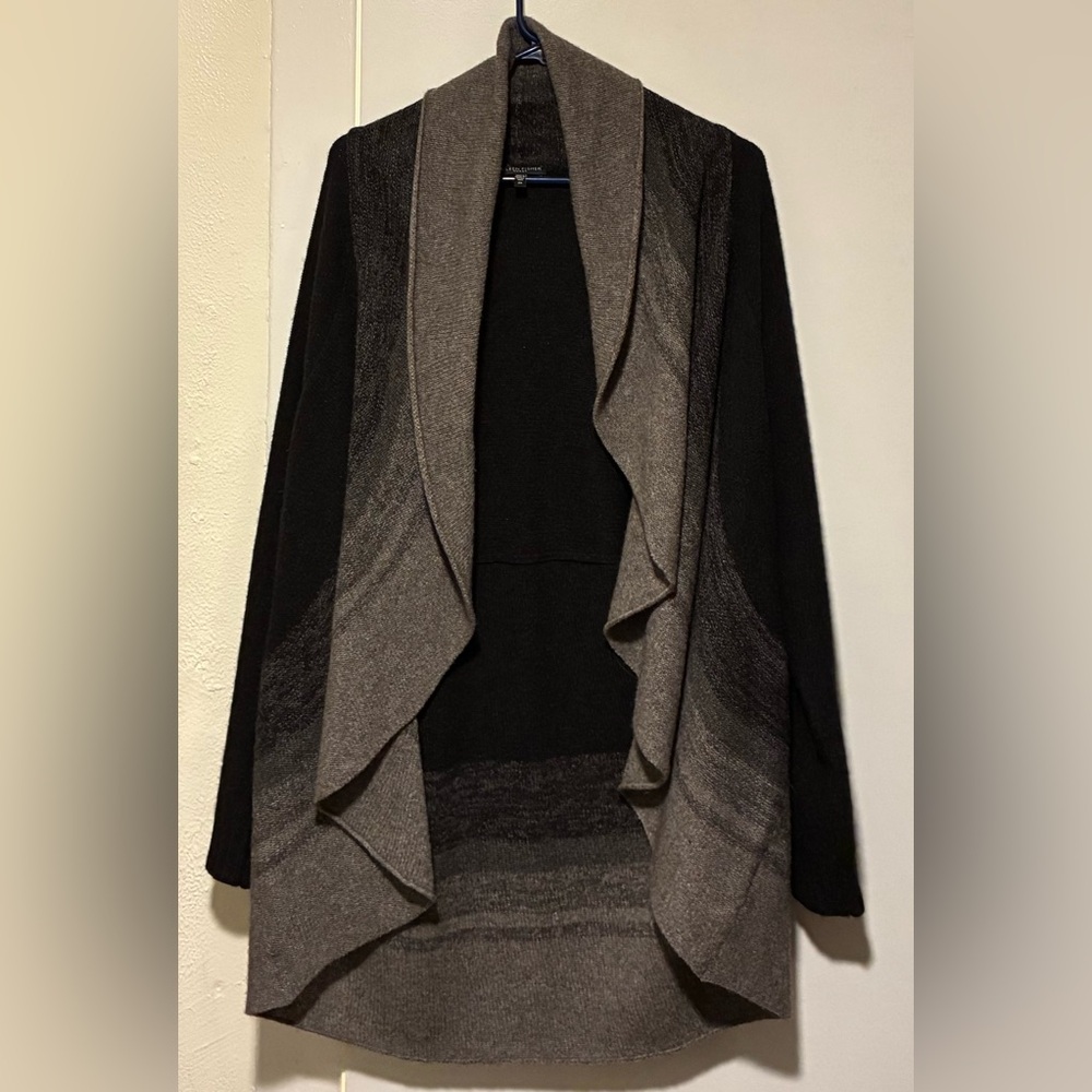 Eileen Fisher Charcoal and Taupe Gradient Cocoon Sweater